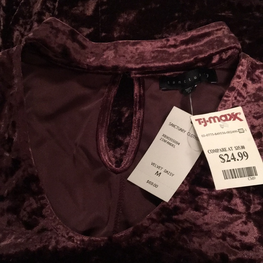Deep purple crushed velvet top